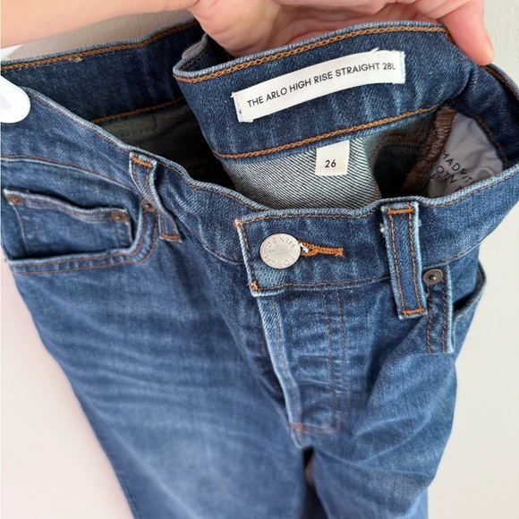 Aritzia Denim Forum The Arlo High Rise Straight 28L - Dark Wash - Size 26 - Picture 3 of 14